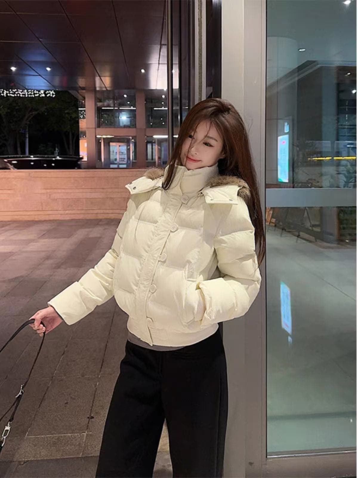 겨울 새로운 다용도 큰 모피 칼라 후드 다운 재킷 여성 짧은 다용도 보온 두꺼운 면 옷 재킷 상세 이미지 22
