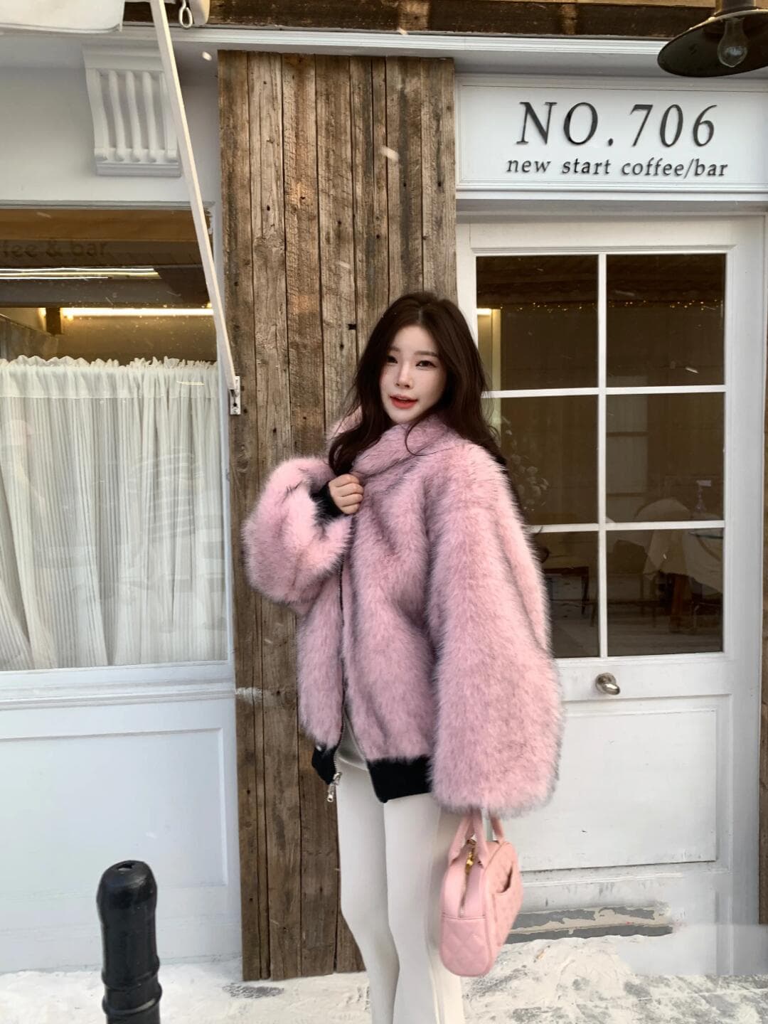 아메리칸 레트로 좌 산 조각 양면 착용 재킷 여성 겨울 고급 센스 피모 하나 환경 보호 모피 플리스 플러시 면 옷 이미지 2