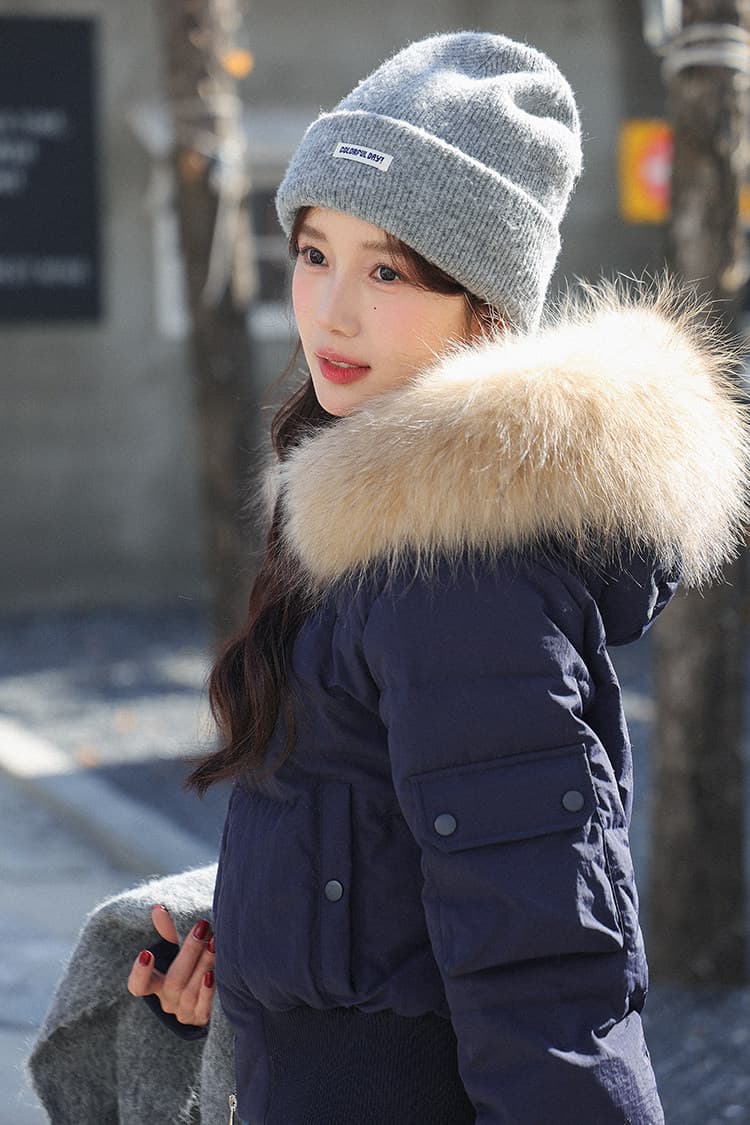 작은 마을 산산 2026 겨울 새로운 시뮬레이션 전갈 모피 칼라 면 의류 여성 방풍 쇼트 스타일 후드 작은 키 재킷 상세 이미지 36