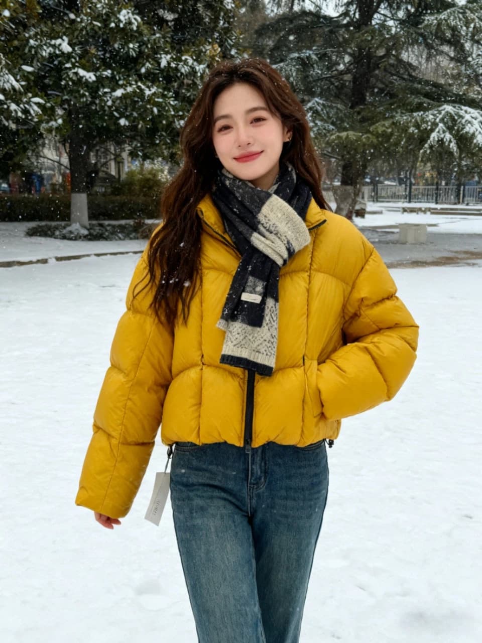 90 새로운 국가 표준 화이트 덕 다운 분말 씽 하는 소리 2026 겨울 새로운 버블 푸 쇼트 스타일 스탠드 칼라 다운 재킷 여성 패딩 재킷 상세 이미지 15