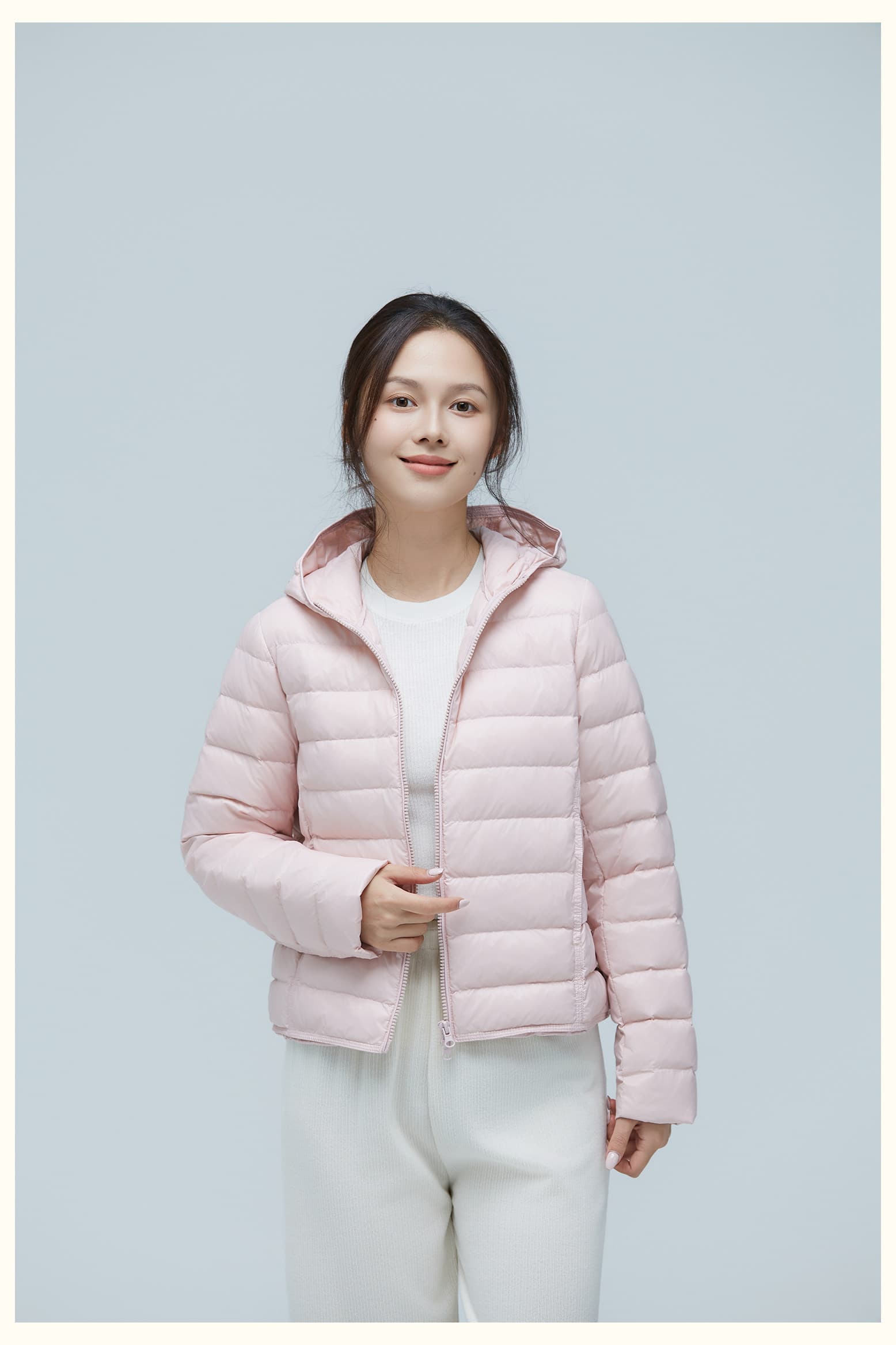 95 화이트 덕 다운 빛 노래 asqb 갈비 살 쇼트 스타일 다운 재킷 여성 2026 새로운 보온 후드 패션 얇고 가벼운 재킷 상세 이미지 23