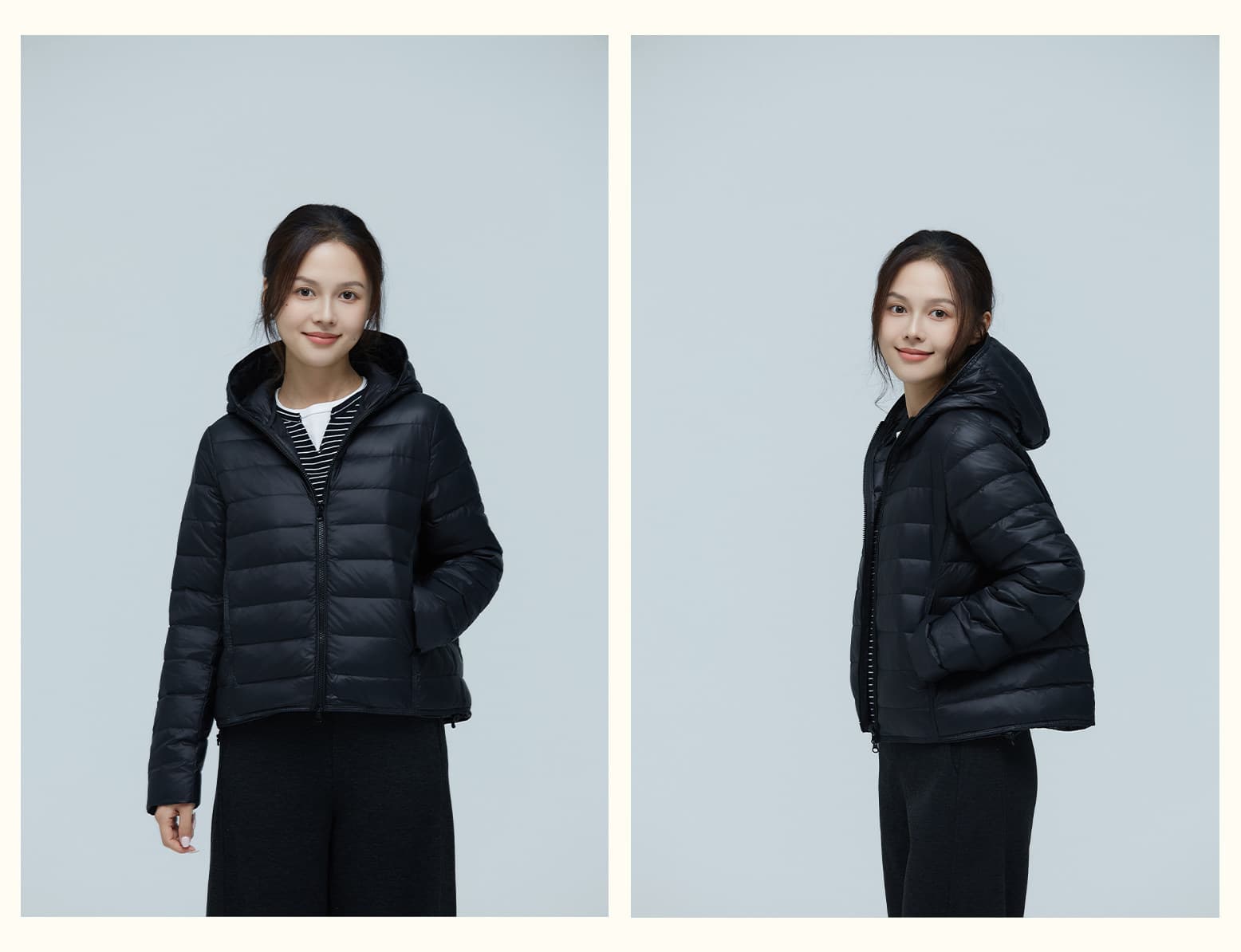 95 화이트 덕 다운 빛 노래 asqb 갈비 살 쇼트 스타일 다운 재킷 여성 2026 새로운 보온 후드 패션 얇고 가벼운 재킷 상세 이미지 27