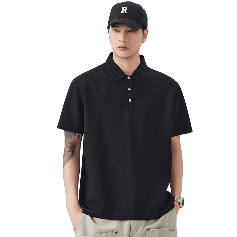 2026 새로운 빛 럭셔리 패치워크 차가운 센스 모달 젤리 면 반팔 폴로 칼라 남자 POLO 셔츠 맞춤 에디션 이미지 5