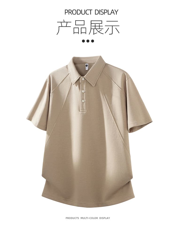 2026 새로운 빛 럭셔리 패치워크 차가운 센스 모달 젤리 면 반팔 폴로 칼라 남자 POLO 셔츠 맞춤 에디션 상세 이미지 8