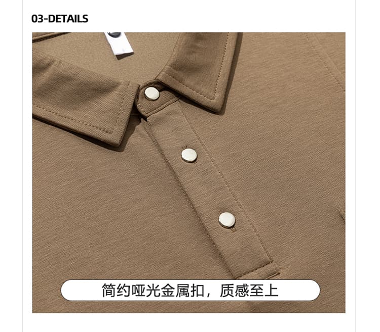 2026 새로운 빛 럭셔리 패치워크 금속 차가운 센스 모달 젤리 면 반팔 폴로 칼라 남자 POLO 셔츠 주머니 상세 이미지 16