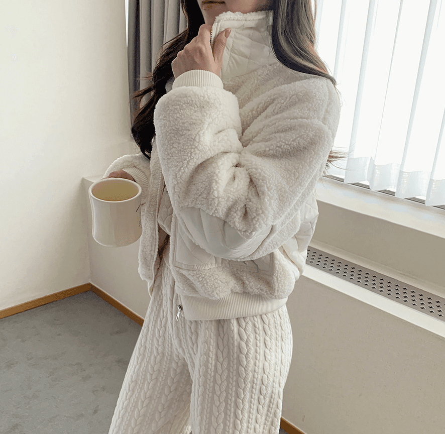2026 겨울 새로운 다용도 면 옷 디자인 센스 패치워크 링 그리드 더블 주머니 양털 여성 코트 상세 이미지 12