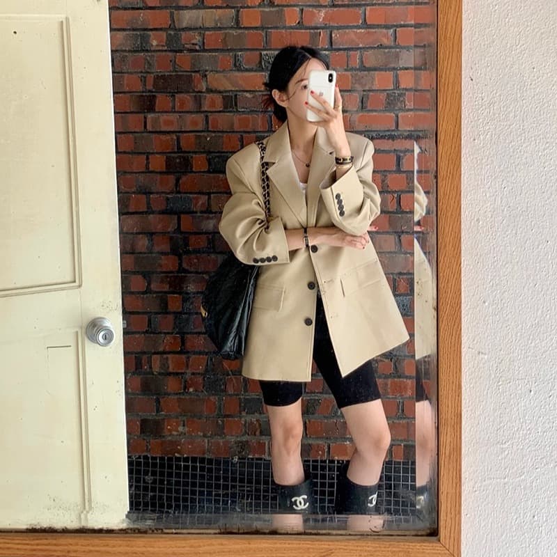 한국 품격 원에서 고급 센스 프로필 모양 남자 친구 바람 정장 여성 코트 2 색 이미지 5