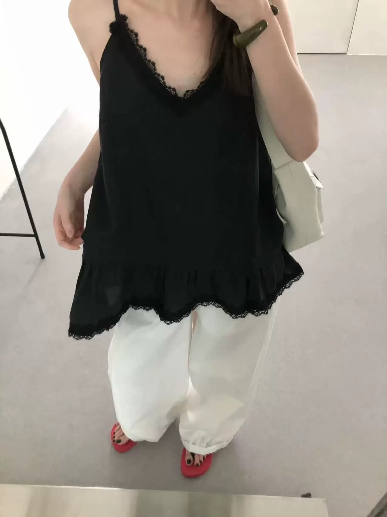 한국 ins 절묘한 다용도 레이스 패치워크 슬립 맨위 상세 이미지 10