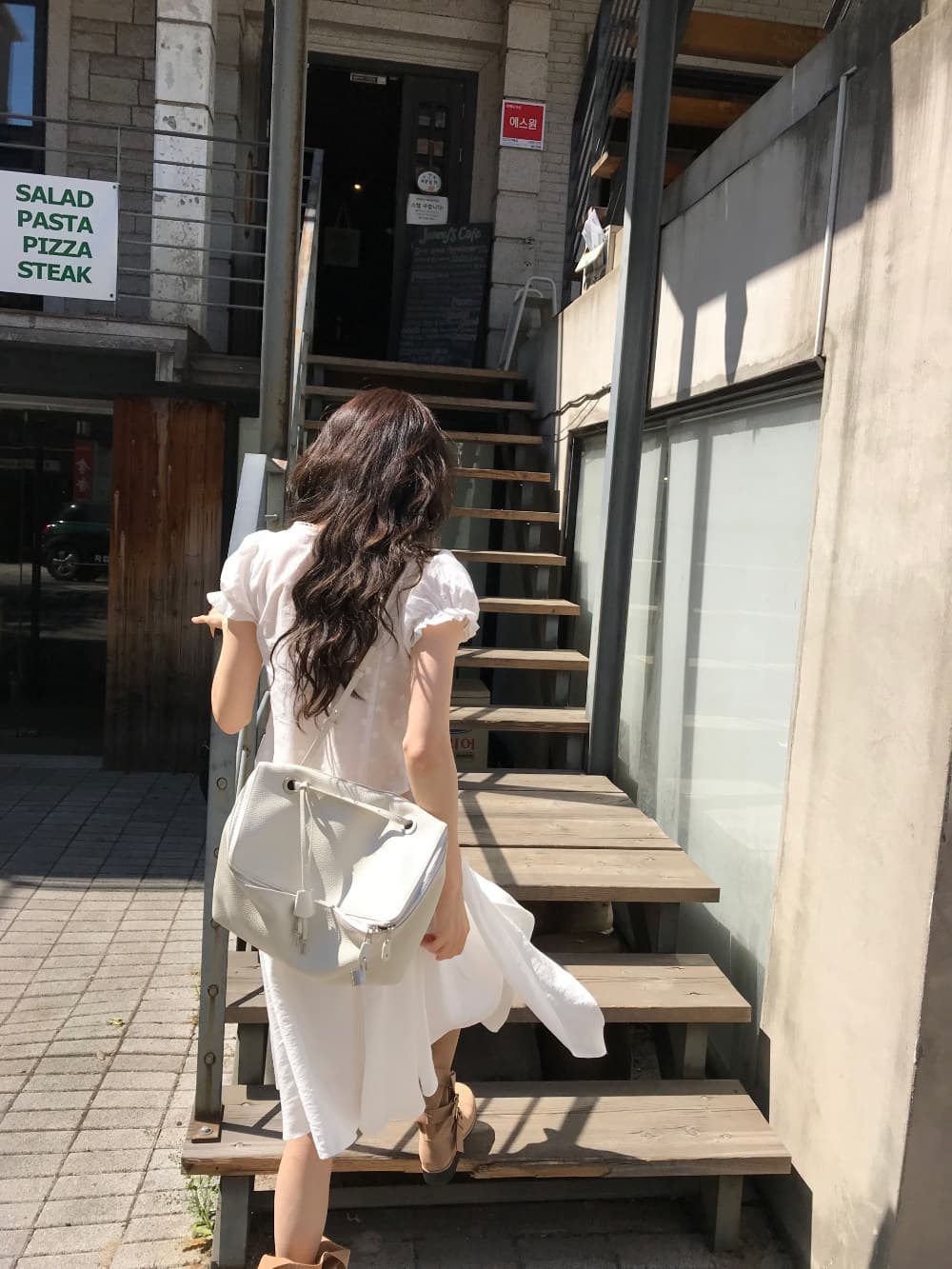 있음 선적 한국 ins 자수 자카드 광장 칼라 달콤함 반팔 셔츠 상세 이미지 21