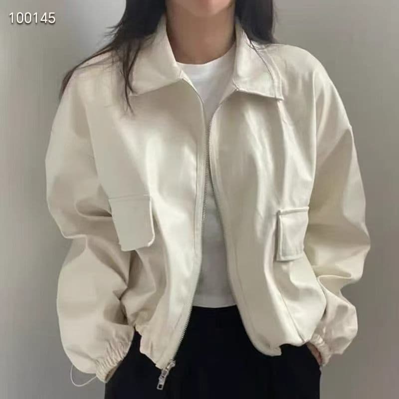 2026 새로운 오토바이 가죽 재킷 재킷 인터넷 유명인 패션 잘 생긴 pu 가죽 재킷 여성 코트 상세 이미지 4
