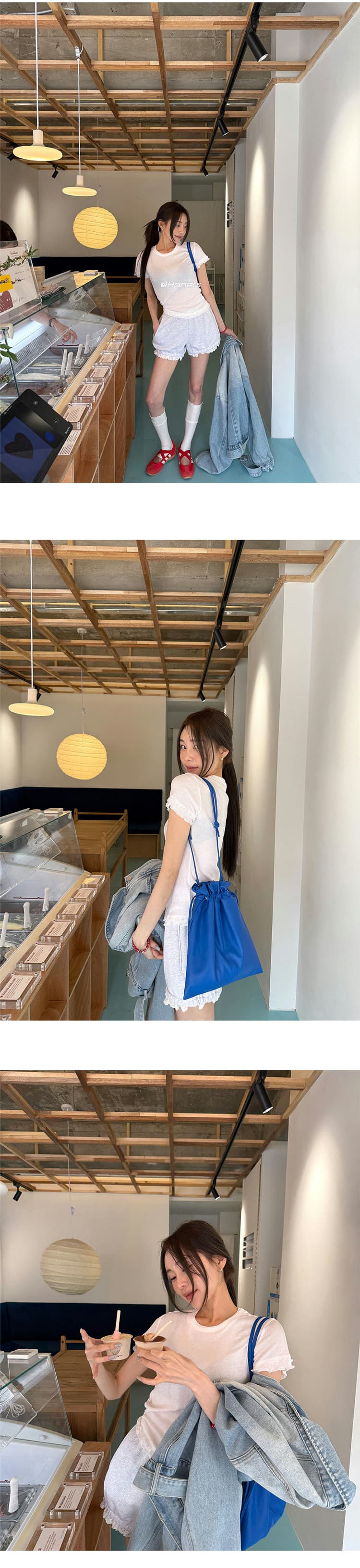 한국 스타일 새로운 워크웨어 바람 카우보이 바깥 세트 여성 의류 폴로 칼라 루즈핏 슬림해 보이는 쇼트 스타일 데님 재킷 상세 이미지 12