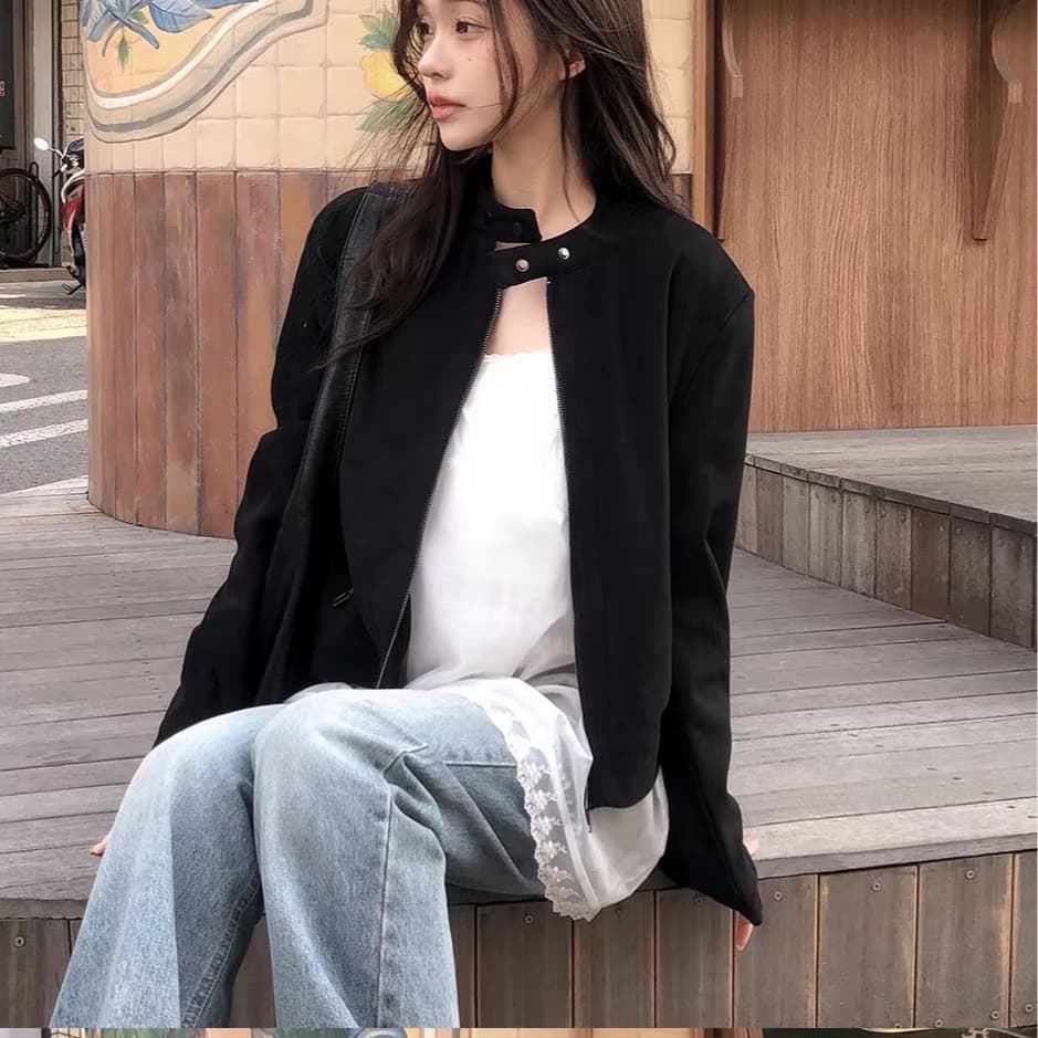 2026 다용도 한국 스타일 지퍼 짧은 외투 이미지 3