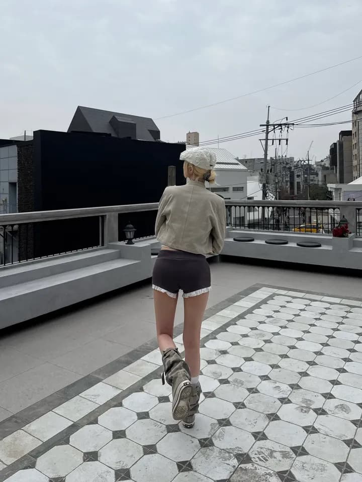 한국 스타일 chic 무거운 작업 작은 대중 개성 스탠드 칼라 재킷 7502 상세 이미지 6