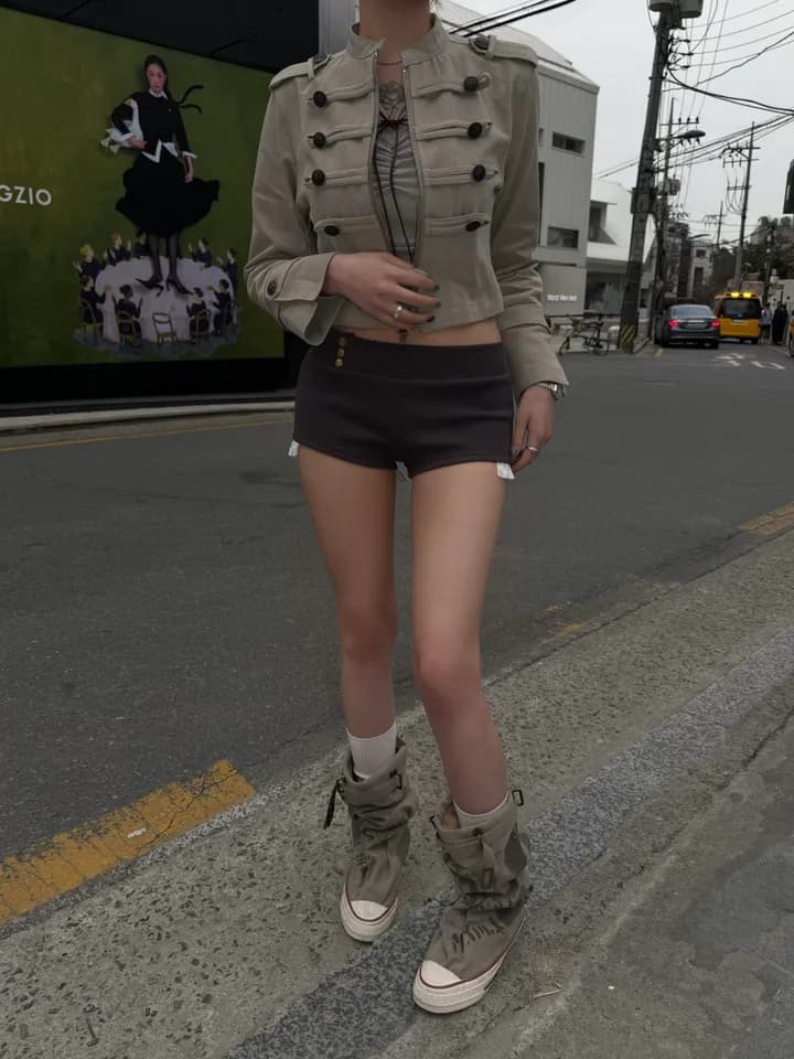 한국 스타일 chic 무거운 작업 작은 대중 개성 스탠드 칼라 재킷 7502 상세 이미지 11