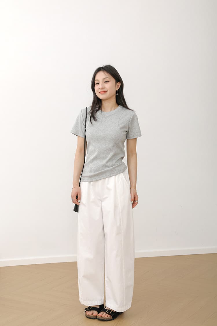 빅 사이즈 순면 워싱 여름 일본식 다용도 허리밴드 넓은 다리 캐주얼 바지 표지 넓적 다리 슬림해 보이는 캐주얼 9부 바지 상세 이미지 17