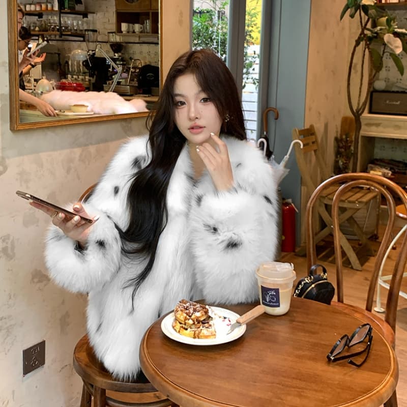 린 린 모피 뮌헨 핀란드 가져 오기 여우털 모피 쇼트 스타일 모피 재킷 겨울 영 새로운 여성 이미지 2