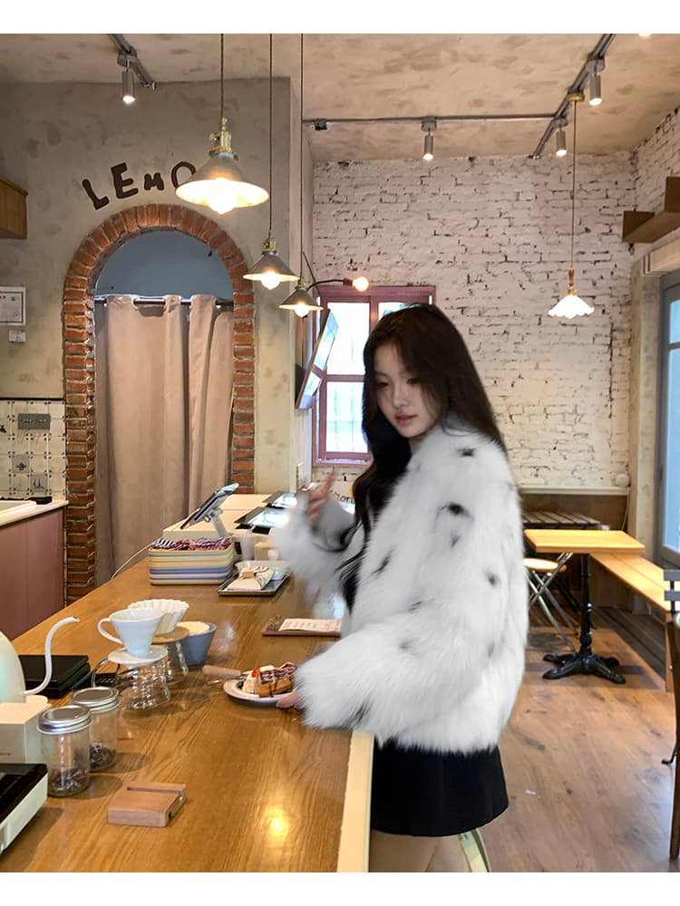 린 린 모피 뮌헨 핀란드 가져 오기 여우털 모피 쇼트 스타일 모피 재킷 겨울 영 새로운 여성 상세 이미지 5
