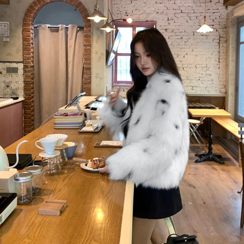 린 린 모피 뮌헨 핀란드 가져 오기 여우털 모피 쇼트 스타일 모피 재킷 겨울 영 새로운 여성 상세 이미지 19