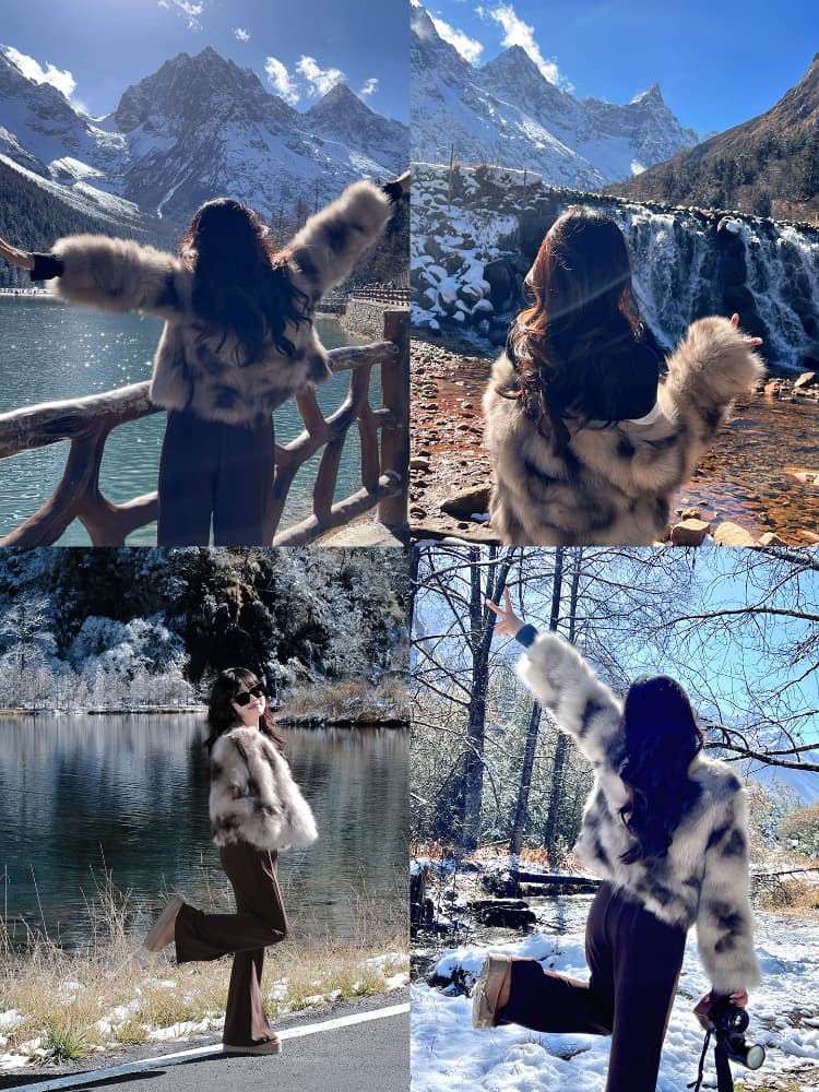 빅토리아 3.0 전체 가죽 배 털 가져 오기 모방 여우털 모피 여성 코트 헤일로 염색 환경 보호 모피 재킷 상세 이미지 3