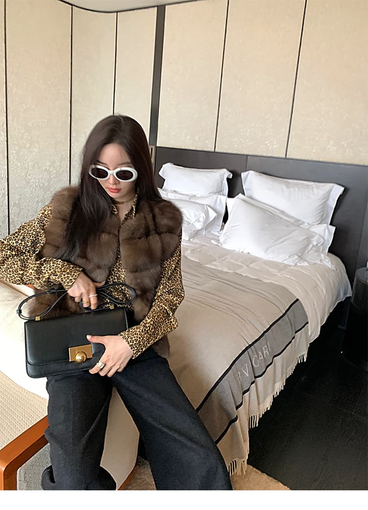 지불 지혜 En 오후 홍차 러시아 가져 오기 작은 Gypsophila 자반 베스트 쇼트 스타일 수달 모피 여성 코트 상세 이미지 9