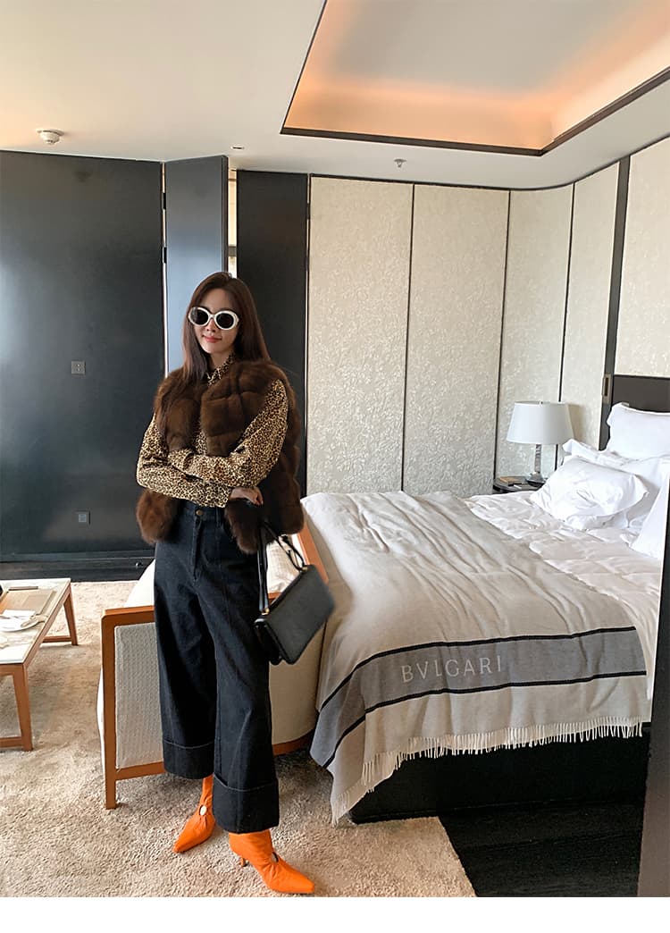 지불 지혜 En 오후 홍차 러시아 가져 오기 작은 Gypsophila 자반 베스트 쇼트 스타일 수달 모피 여성 코트 상세 이미지 14