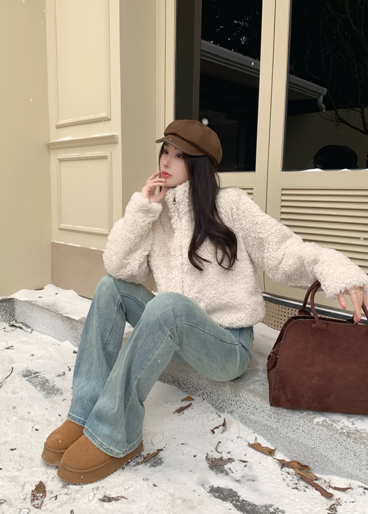 실사 가을 겨울 고급 센스 세련된 양털 여성 코트 한국 스타일 패션 캐주얼 루즈핏 쇼트 스타일 재킷 오픈 가디건 트렌디 상세 이미지 7