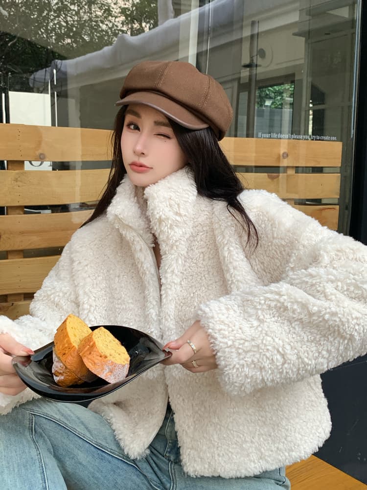 실사 가을 겨울 고급 센스 세련된 양털 여성 코트 한국 스타일 패션 캐주얼 루즈핏 쇼트 스타일 재킷 오픈 가디건 트렌디 상세 이미지 10