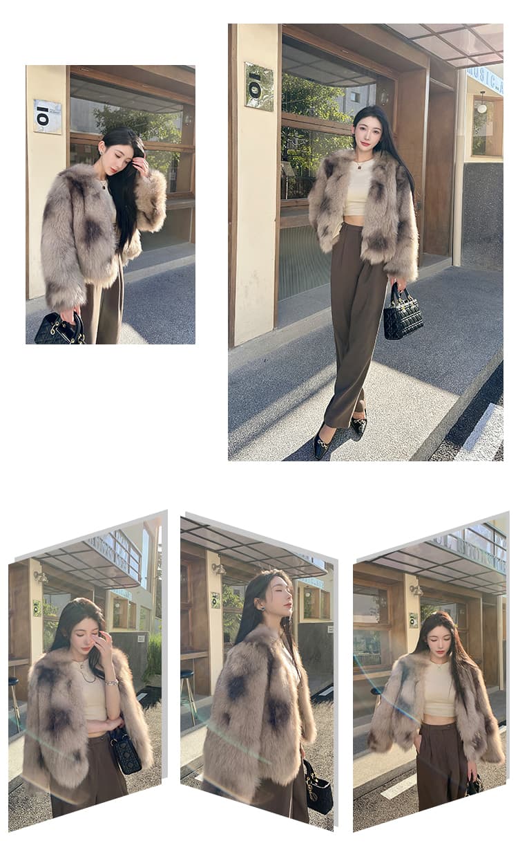 한국 스타일 모피 패션 환경 보호 폭스 고급 모피 모피 재킷 여성 겨울 영 새로운 모피 쇼트 스타일 코트 상세 이미지 3