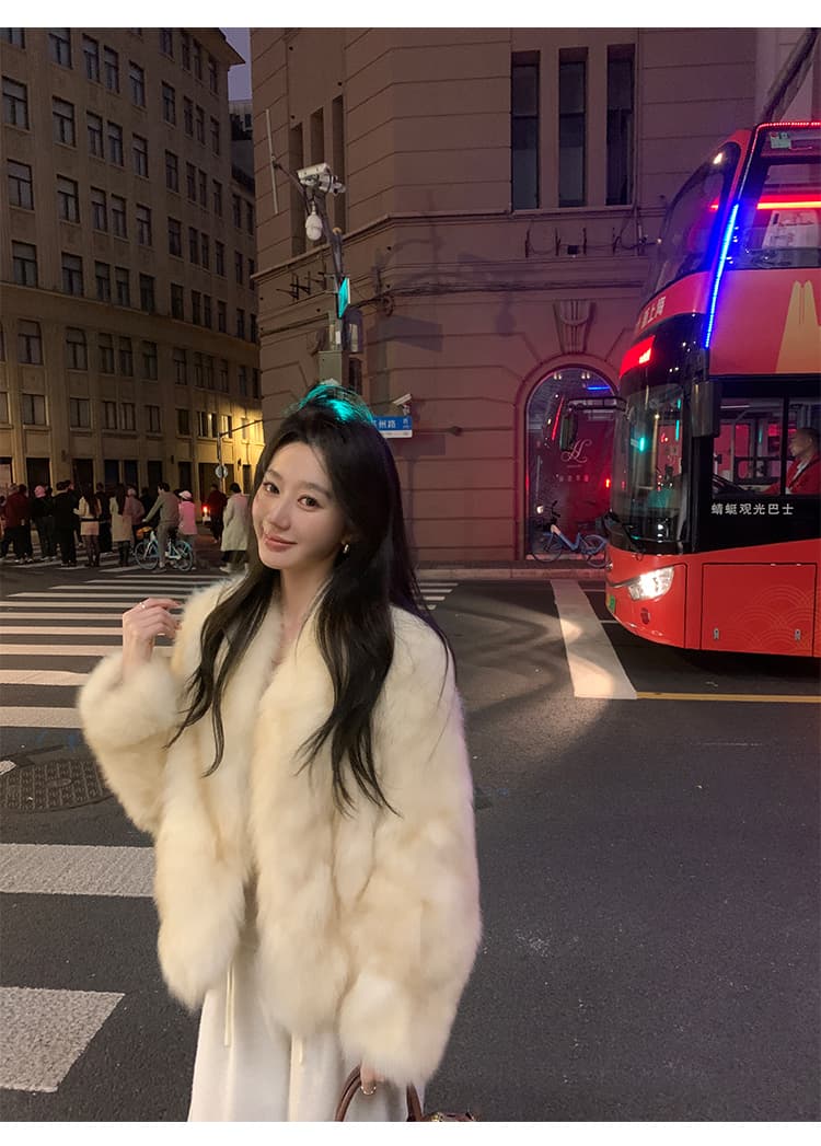 지아 지아 모피 서리 후아 반사하다 달 여우털 모피 재킷 여성 짧은 가을 겨울 영 섹션 두꺼운 모피 여성 상세 이미지 8