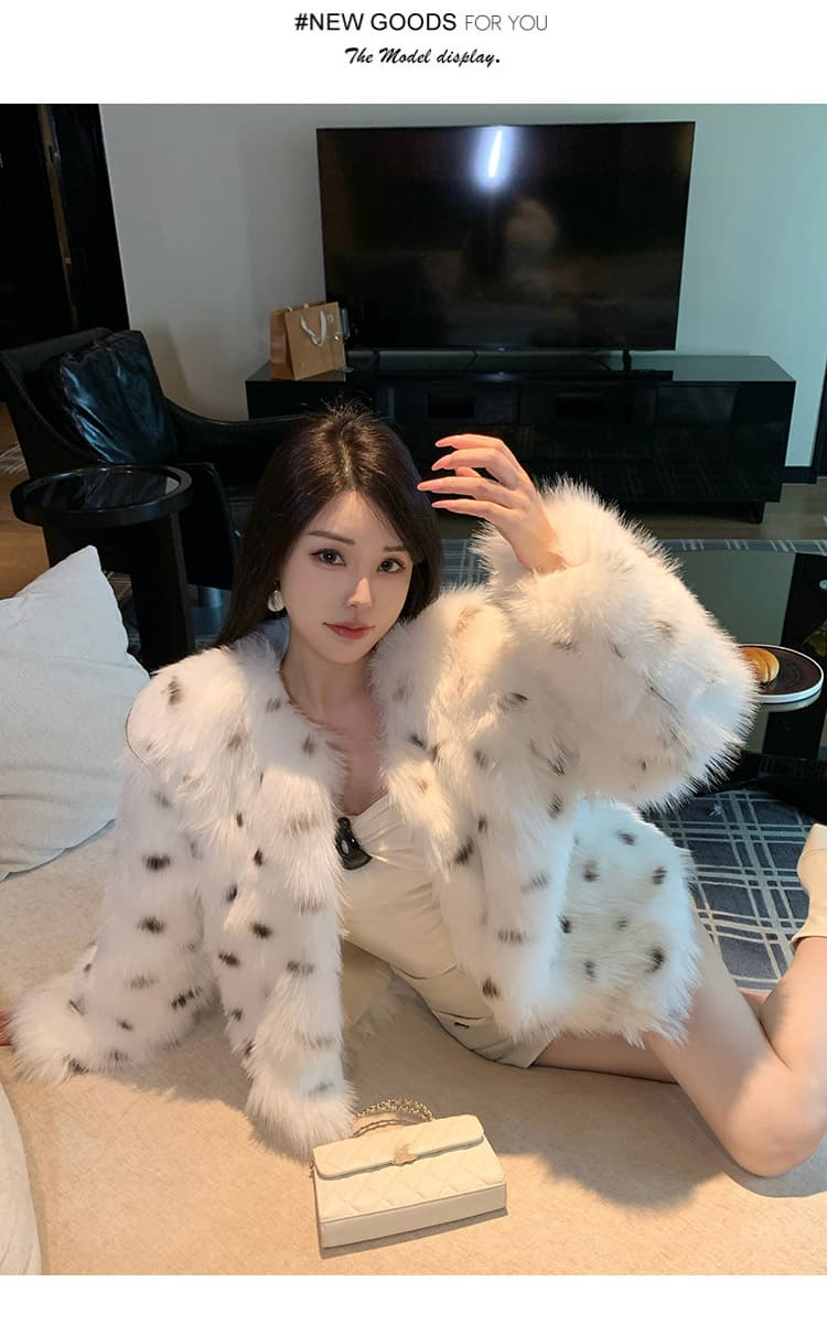 실사 구름 플러시 떠 다니는 눈 환경 보호 여우털 车条 모피 여성 짧은 도트 무늬 겨울 새로운 명문 여성 재킷 상세 이미지 10