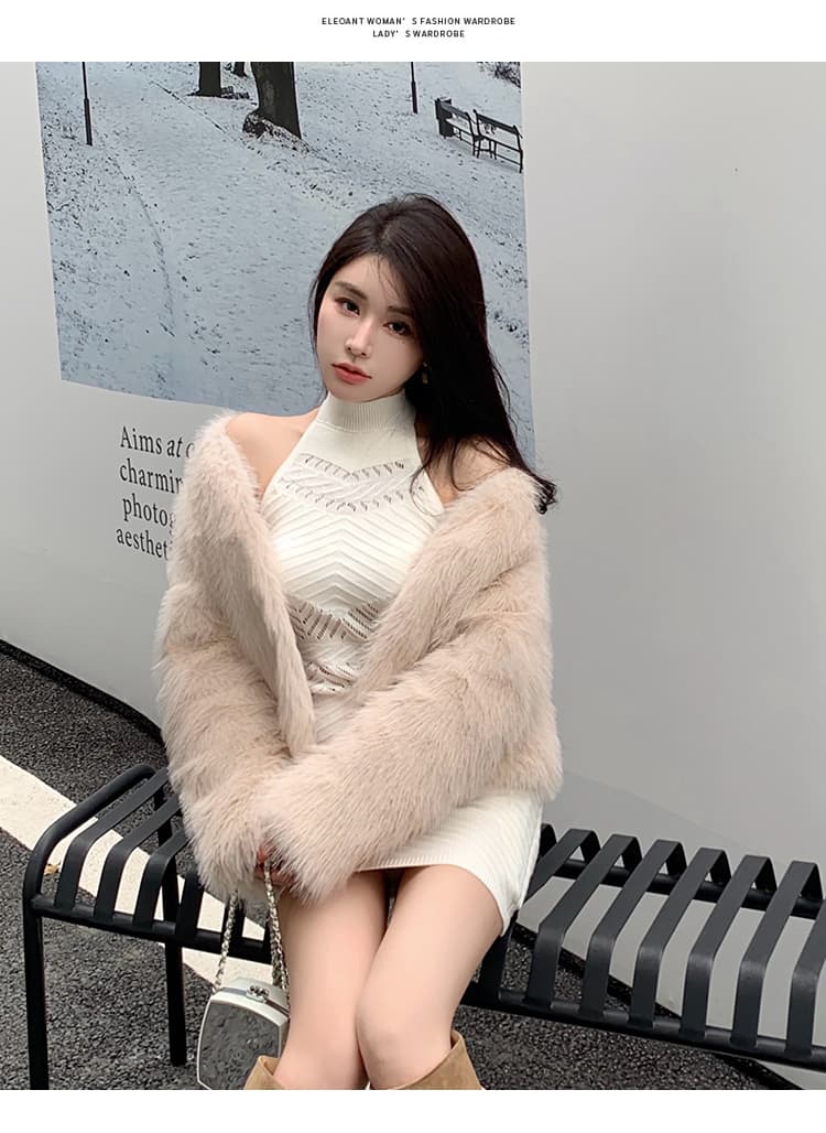 실사 한국 스타일 새로운 모방 모피 여성 코트 겨울 두꺼운 품격 명문 여성 환경 보호 여우털 모피 맨위 상세 이미지 10