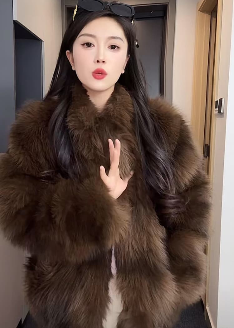 환경 보호 여우털 모피 여성 겨울 새로운 더블 색상 고급 센스 품격 쇼트 스타일 두꺼운 보온 모방 모피 재킷 상세 이미지 23