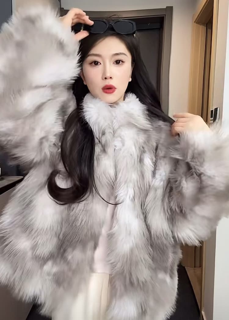 환경 보호 여우털 모피 여성 겨울 새로운 더블 색상 고급 센스 품격 쇼트 스타일 두꺼운 보온 모방 모피 재킷 상세 이미지 31