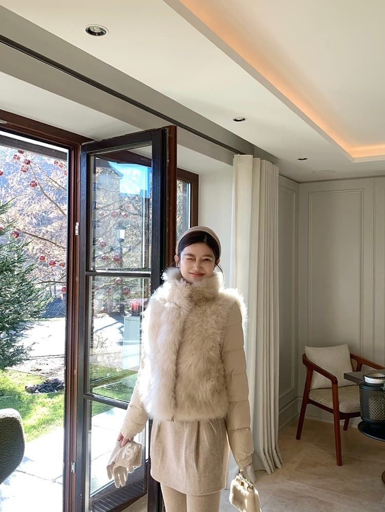 분위기 센스 3 차원 딱딱한 가을 어깨 선택하지 마라. 높이 다용도 베스트 환경 보호 여우털 모조 모피 어깨 여성 코트 상세 이미지 8