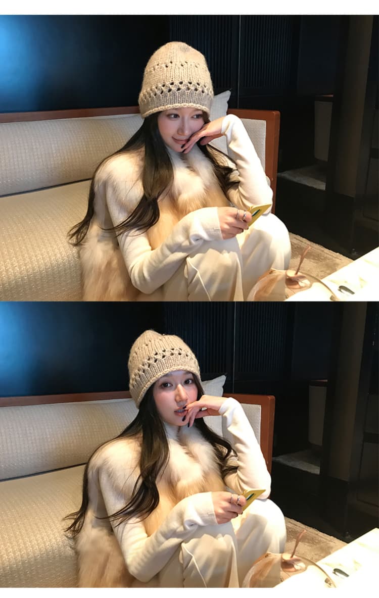 환경 보호 털 모피 베스트 쇼트 스타일 민소매 어깨 조끼 자켓 가을 겨울 영 섹션 모방 폭스 모피 조끼 여자 상세 이미지 14