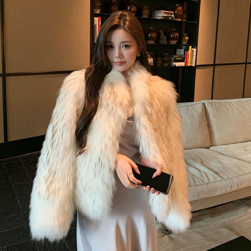 쌀 벨라 가져 오기 너구리 모피 车条 모피 여성 코트 겨울 새로운 품격 다용도 환경 보호 모피 코트 이미지 2
