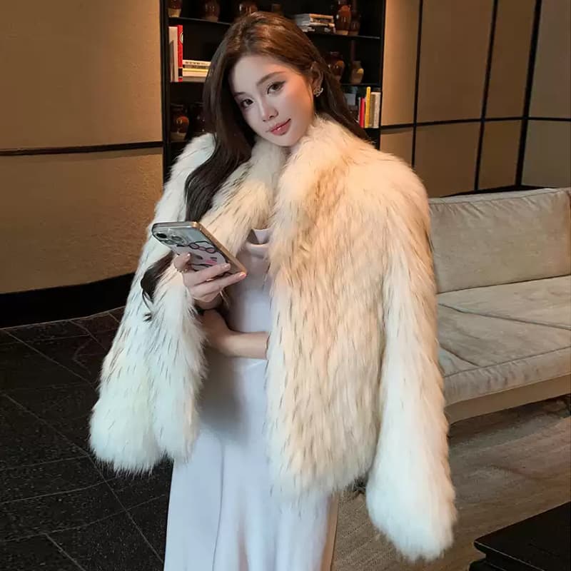 쌀 벨라 가져 오기 너구리 모피 车条 모피 여성 코트 겨울 새로운 품격 다용도 환경 보호 모피 코트 이미지 3
