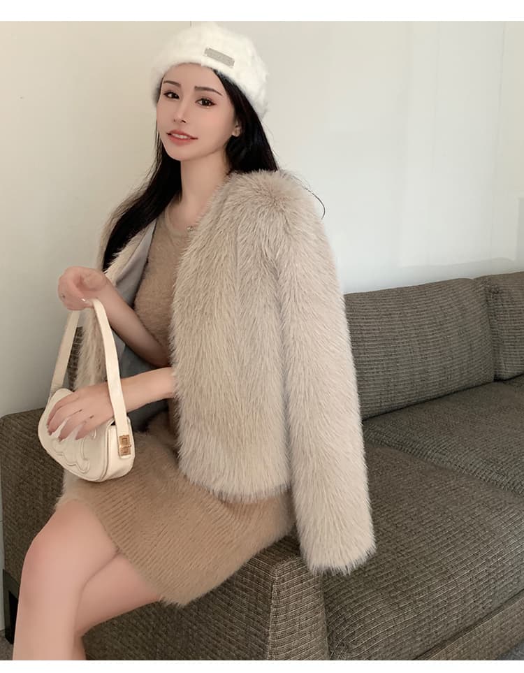 실사 한국 스타일 겨울 새로운 여우털 모피 재킷 여성 짧은 V넥 영 패션 다용도 인터넷 유명인 폭발 상세 이미지 34