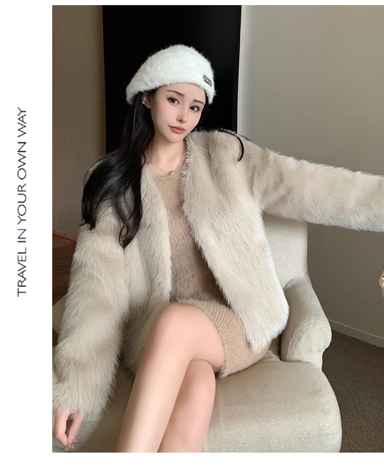 실사 한국 스타일 겨울 새로운 여우털 모피 재킷 여성 짧은 V넥 영 패션 다용도 인터넷 유명인 폭발 상세 이미지 37