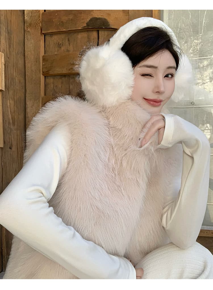 실사 분위기 새로운 3 차원 딱딱한 가을 어깨 다용도 베스트 환경 보호 폭스 모피 모조 가죽 어깨 모피 재킷 상세 이미지 16