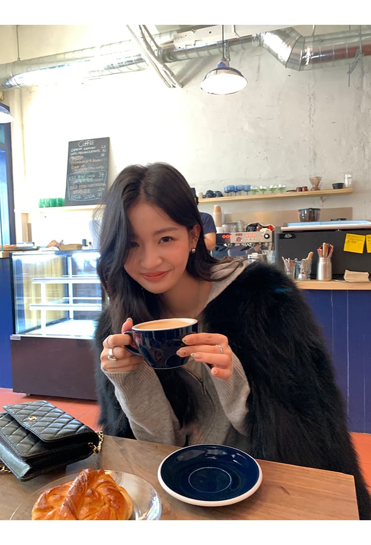 실사 와니 안 중년 가져 오기 모방 너구리 모피 헤일로 염색 공예 여성 짧은 모피 재킷 겨울 환경 보호 모피 상세 이미지 41