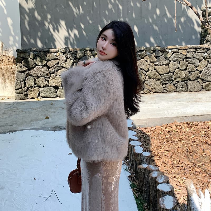 실사 모방 여우털 모피 조끼 여자 두꺼운 환경 보호 한국 스타일 모피 어깨 외부 가져 가라. 겨울 새로운 재킷 이미지 2