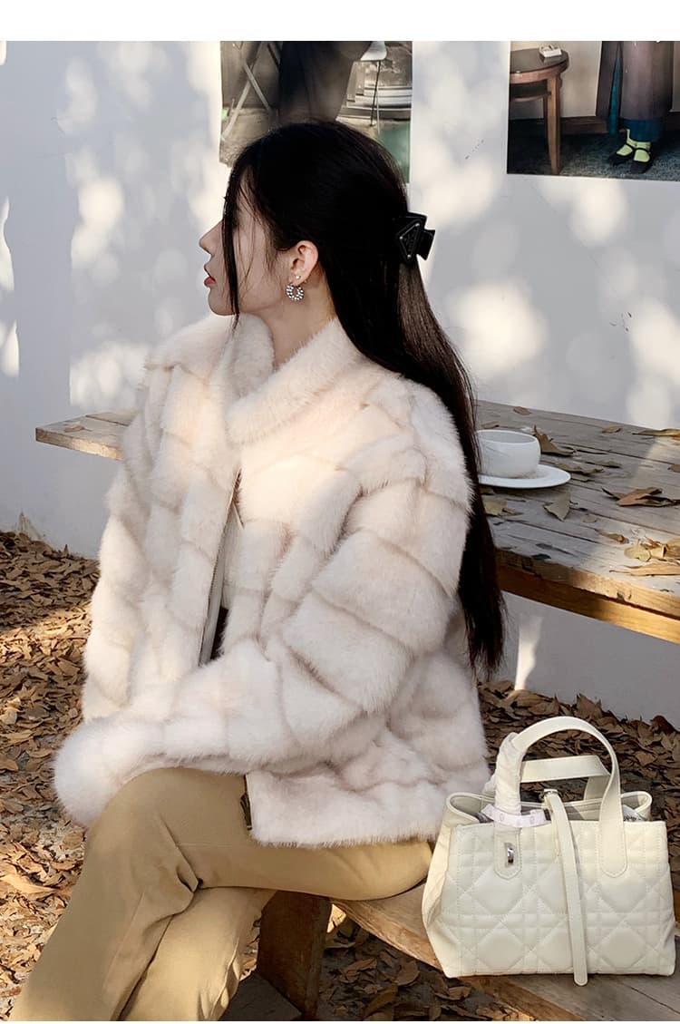 실사 한국 스타일 겨울 새로운 모방 fall 털 스탠드 칼라 환경 보호 모피 여성 코트 품격 레트로 환경 보호 모피 맨위 상세 이미지 15