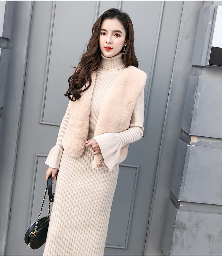 실사 쇼트 스타일 베스트 가을 겨울 새로운 모방 수달 털 모피 조끼 여자 다용도 어깨 토끼털 조끼 자켓 상세 이미지 15