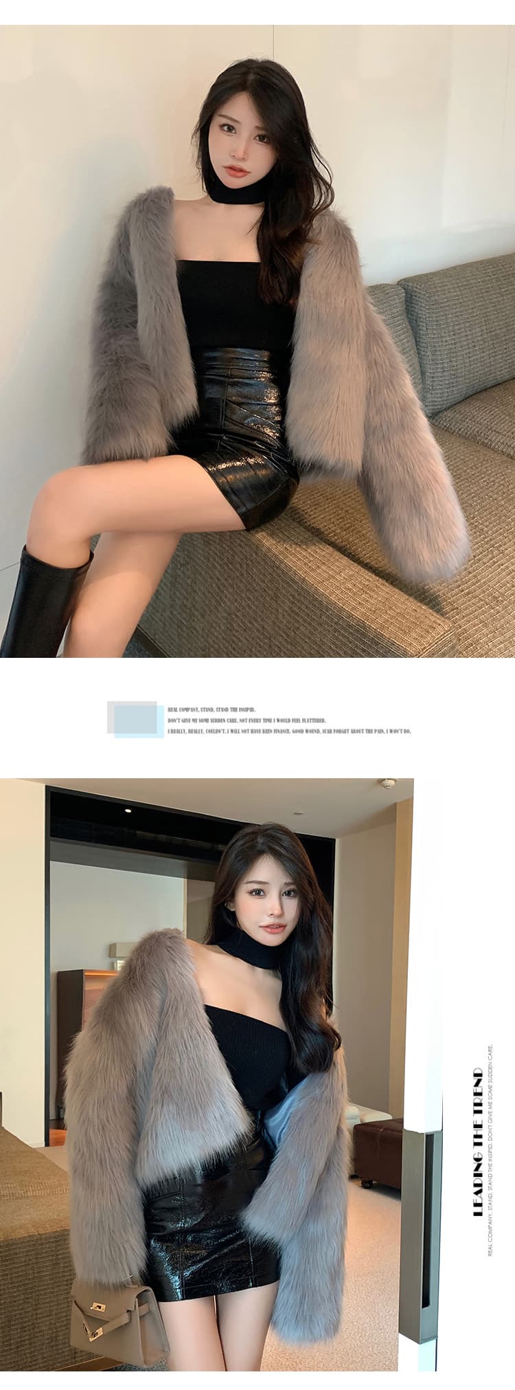 실사 한국 스타일 겨울 새로운 모방 여우털 모피 영 섹션 쇼트 스타일 단색 라운드 넥 모피 재킷 여성 코트 상세 이미지 17