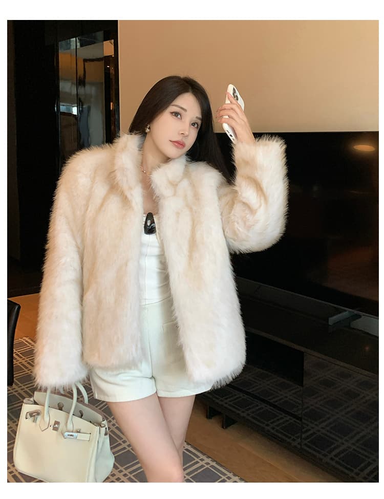 실사 c 조금 천 골드 겨울 새로운 한국 스타일 모피 세련된 환경 보호 가져 오기 여우털 모피 여성 코트 상세 이미지 19