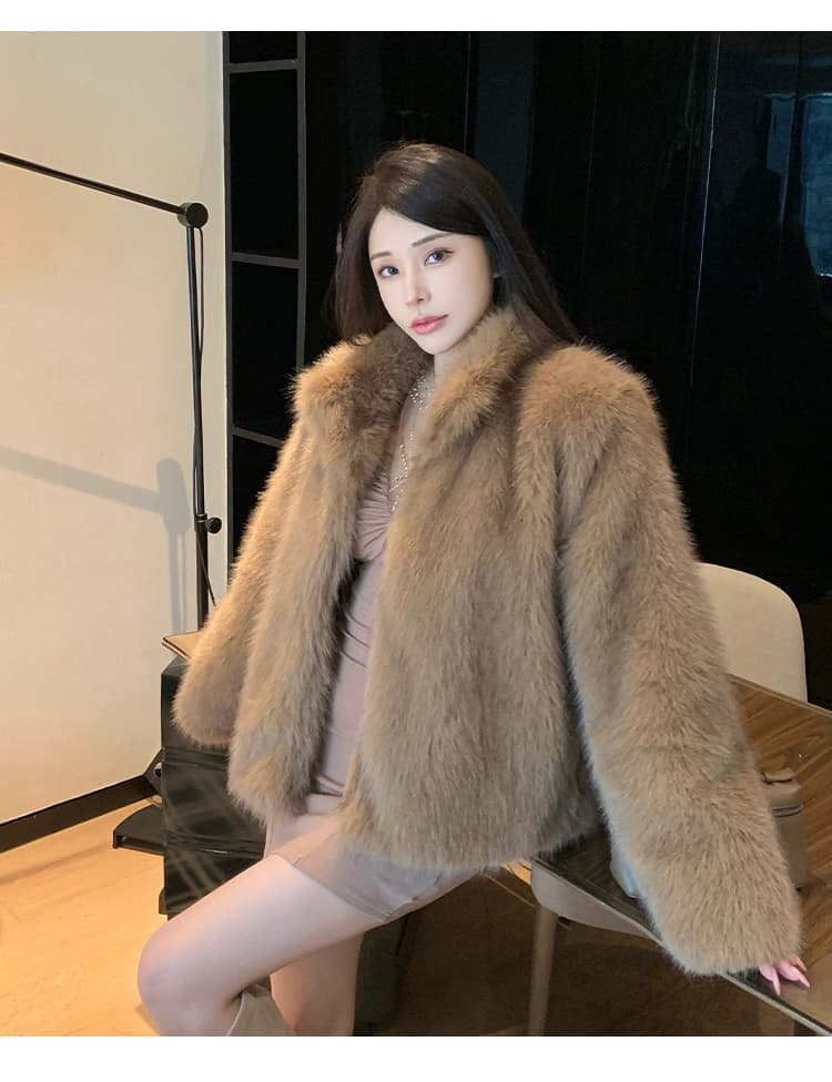실사 c 조금 천 골드 겨울 새로운 한국 스타일 모피 세련된 환경 보호 가져 오기 여우털 모피 여성 코트 상세 이미지 25