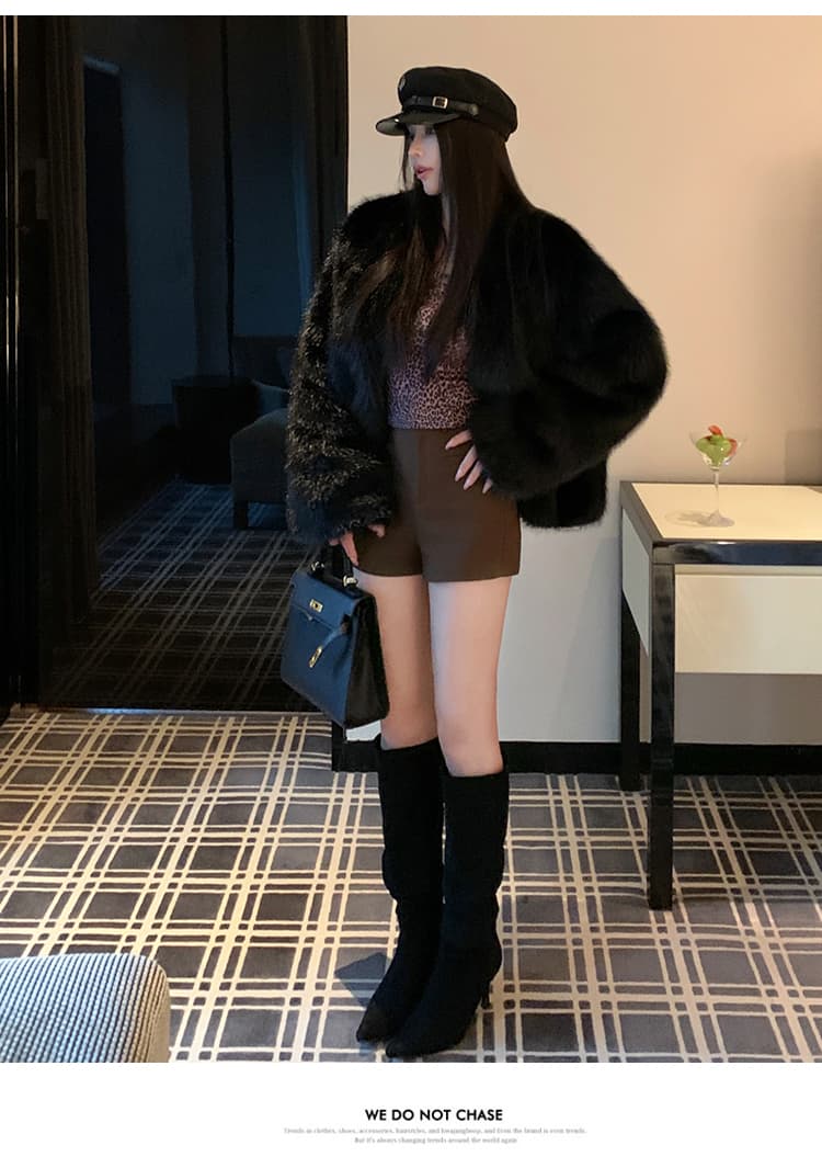 실사 한국 스타일 겨울 와니 안 중년 모방 너구리 모피 모피 코트 쇼트 스타일 슬림해 보이는 환경 보호 모피 재킷 상세 이미지 41