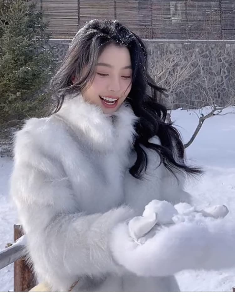 한국 스타일 겨울 새로운 패션 보라색 환경 보호 염색 마오쩌뚱 모방 여우털 모피 재킷 스탠드 칼라 쇼트 스타일 코트 여성 상세 이미지 3