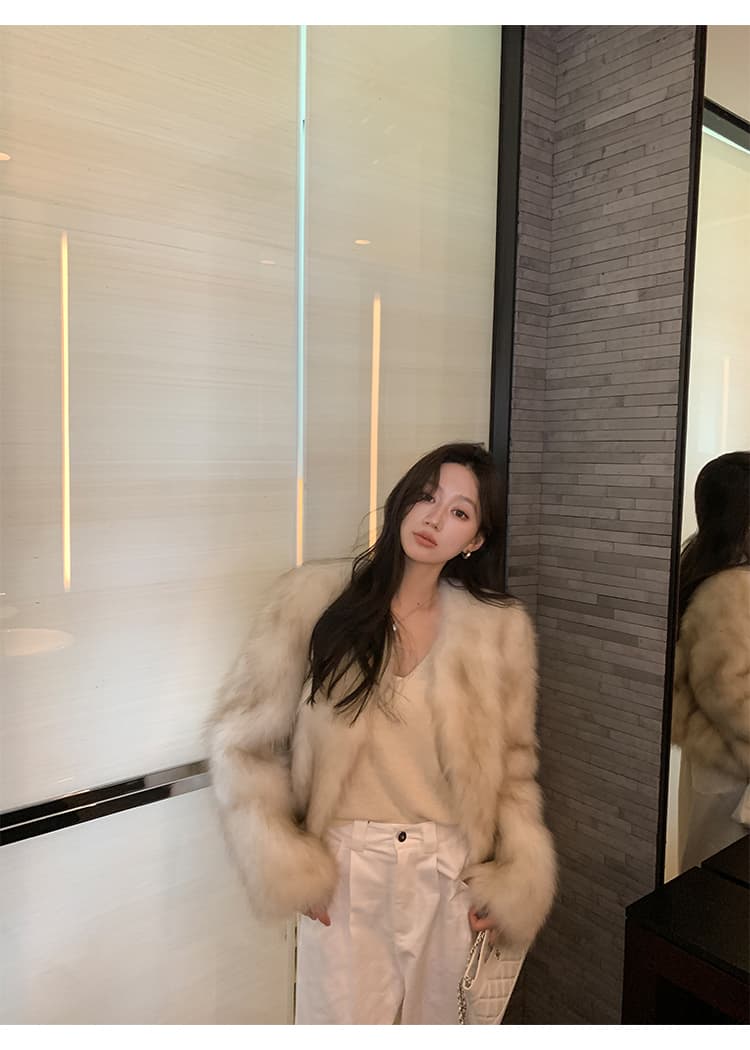 지아 지아 모피 와니 안 중년 환경 보호 너구리 모피 모피 코트 쇼트 스타일 겨울 슬림해 보이는 모피 여성 코트 상세 이미지 11